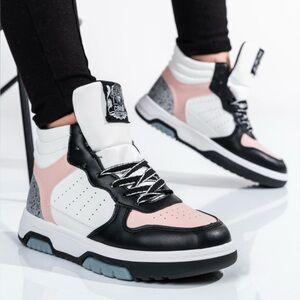 CAVALLI CLASS PANTOFI SPORT WHITE PINK Black and Silver Women’s Size 7